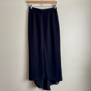 Vintage Nu Mode Black Maxi Skirt High Low Asymmetrical